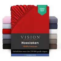Vision Home Vision Drap Housse Rouge 180x200cm