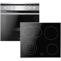 Amica EHC 12713 E Cuisinière inox à chaleur tournante avec plaque vitrocéramique