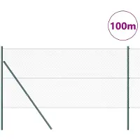 vidaXL Clôture hexagonale à fixer au sol, 100 x 1 m, acier revêtu de PVC