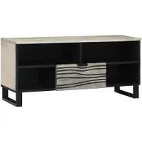vidaXL Élément TV avec tiroirs Blanc 105 x 33 x 46 cm Bois composite