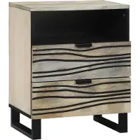 vidaXL Cabinet de chevet avec tiroir Blanc et noir 50 x 33 x 60 cm