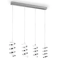 RL Suspension LED LAOLA, nuances d'argent, 8 W, blanc neutre, 1 250 lm, métal, dimensions : 150 x 91,5 x 13,5 cm, IP20,