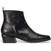 Wonders pour femme. D-2002 Bottines en cuir Fei 02 noir (38), 3 à 5 cm, Fermeture éclair, Casuel