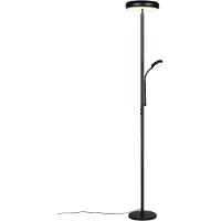 TRIO Lampadaire LED, intensité lumineuse variable, télécommande, noir, H 183 cm