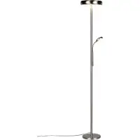 TRIO Lampadaire LED, nickel mat, intensité lumineuse variable, télécommande, H 183 cm