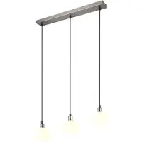 TRIO Suspension nickel Molly Verre blanc à 3 lumières