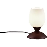 TRIO Lampe de table marron rouille Cup Ii verre blanc