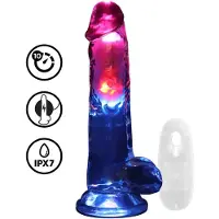 Realrock - gode vibrant lumineux avec testicules - 20 cm