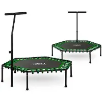 Neo-Sport Trampolina fitness z uchwytem 127 cm - szecioktna zielona