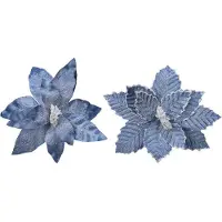 Bigbuy Fleur De Pâques En Polyester Bleu Effet Glacé Ø34x6cm 2 Modèles Assortis