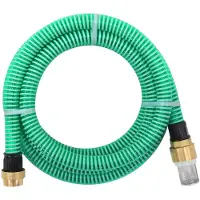 vidaXL Tuyau d'aspiration avec raccords en laiton Vert 1,1" 3 m PVC
