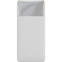 Baseus Bipow Powerbank avec écran 10000mAh 15W blanc (Overseas Edition) + câble USB-A - Micro USB 0,25m blanc (PPBD050002)