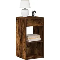vidaXL Table de chevet avec tiroir chêne fumé 35x34x66,5 cm