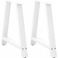vidaXL Pieds de table de salle à manger en forme de A 2 pcs. Blanc 80x(72-73) cm Acier