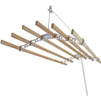 Monster Séchoir de plafond en bois - blanc - 2m