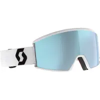 SCOTT - Masque de ski - Ambit Compact Mineral White/Black AMP Ice Chrome S2 en Silicone - Blanc