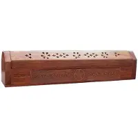 NA Boite Porte encens en bois motif Pentacle