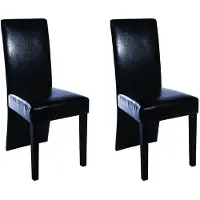 vidaXL Chaise de salle à manger 2 pcs. noir similicuir