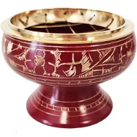 NA Porte encens à charbon Rouge en laiton