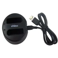 VHBW Chargeur USB-C double compatible avec Canon LP-E10 pour caméra caméscope action-cam + câble USB-C + témoin de charge