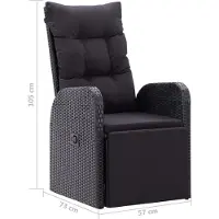 vidaXL Ensemble de jardin 3 pièces noir