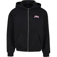 Lost Youth Veste de survêtement 'Responsibly Irresponsible' rose / noir