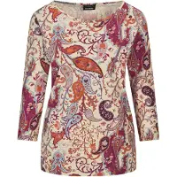 Goldner T-shirt beige / marron / violet foncé