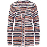 Goldner Cardigan bleu marine / gris clair / orange / blanc cassé