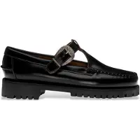Sebago pour femme. 751244W Chaussures en cuir Aurora noir (36), 1 à 3 cm, Boucle, Casuel