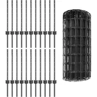 vidaXL Clôture européenne avec poteaux, 50 x 0,6 m, acier revêtu de PVC, gris