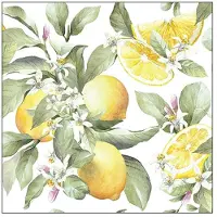Ambiente 20 SERVIETTES PAPIER CITRONS 33CM