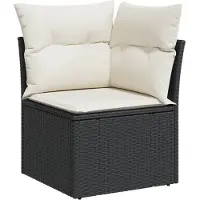 vidaXL ensemble de 5 canapés de jardin avec coussins Noir Poly Rattan