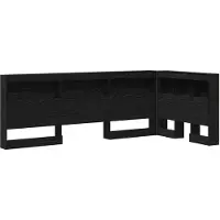 vidaXL Tête de lit de rangement Noir Aspect chêne Matériau dérivé du bois