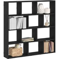 vidaXL Étagère cube murale 12 compartiments noir bois d'ingénierie
