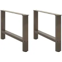 vidaXL Pieds de table basse acier naturel 2 pcs. 70x(42-43) cm acier