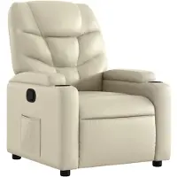 vidaXL Fauteuil relax Crème Similicuir