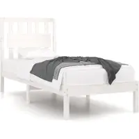 vidaXL Lit en bois massif pin blanc 90x190 cm