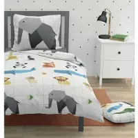 Roupillon Housse de couette Origatoon Elephant Blanc 140 x 200 cm 2 pièces