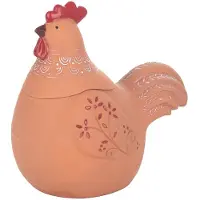 Signes Grimalt - Figura Gallina Decoracion Jarrones Y Portavelas Marrón - 25x17x25 cm