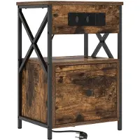 vidaXL Cabinet de chevet Chêne fumé 40 x 31 x 60 cm Bois d'ingénierie