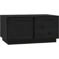 vidaXL Table basse noire 80x50x40 cm pin massif