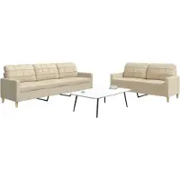 vidaXL Ensemble de canapés 2 pièces tissu crème