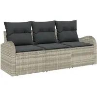 vidaXL Ensemble de canapés de jardin en rotin synthétique gris clair