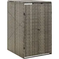 vidaXL Box pour poubelles 1 tonne gris 70x80x117 cm Poly rotin