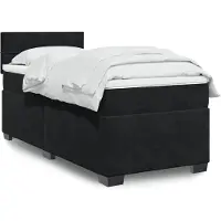 vidaXL Lit boxspring avec matelas noir 100x200 cm velours