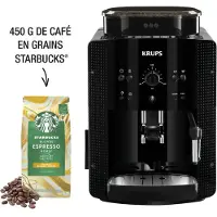 Krups Expresso avec broyeur Krups YY4540FD Essential 1450 W Noir avec 450 g café en grains Starbucks