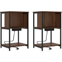 vidaXL Cabinet de chevet 2 pcs Chêne marron 38 x 31 x 61 cm