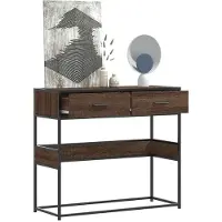 vidaXL Table console chêne marron 90x35x80 cm bois d'ingénierie