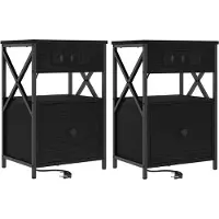 vidaXL Cabinet de chevet avec tiroir 2 pcs Chêne noir 40 x 31 x 60 cm