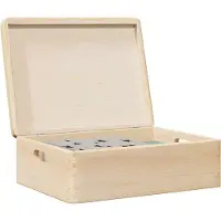 vidaXL Boîte en bois avec couvercle et poignées bois de pin massif